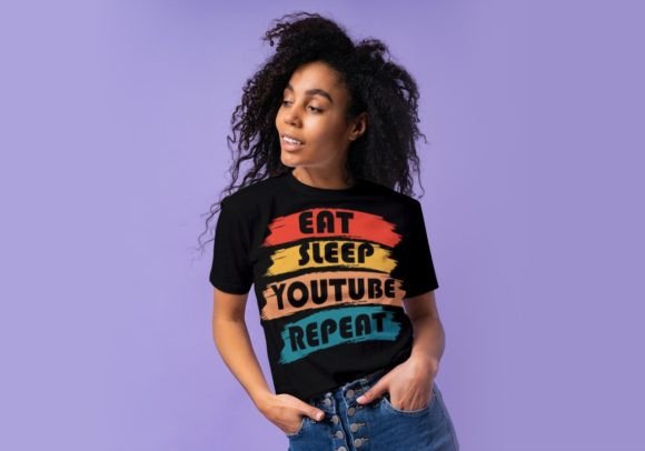 Eat Sleep Youtube Repeat Retrosunset Art Graphics