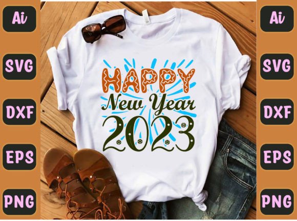 Happy New Year 2023 5 Graphics for T-Shirt Designs