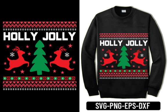 Ugly Sweater - Holly Jolly: Graphics for T-Shirt Designs
