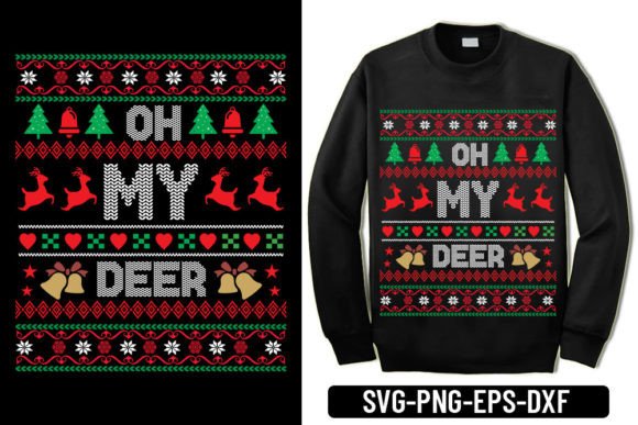 Ugly Sweater -Oh My Deer: Graphics for T-Shirt Designs